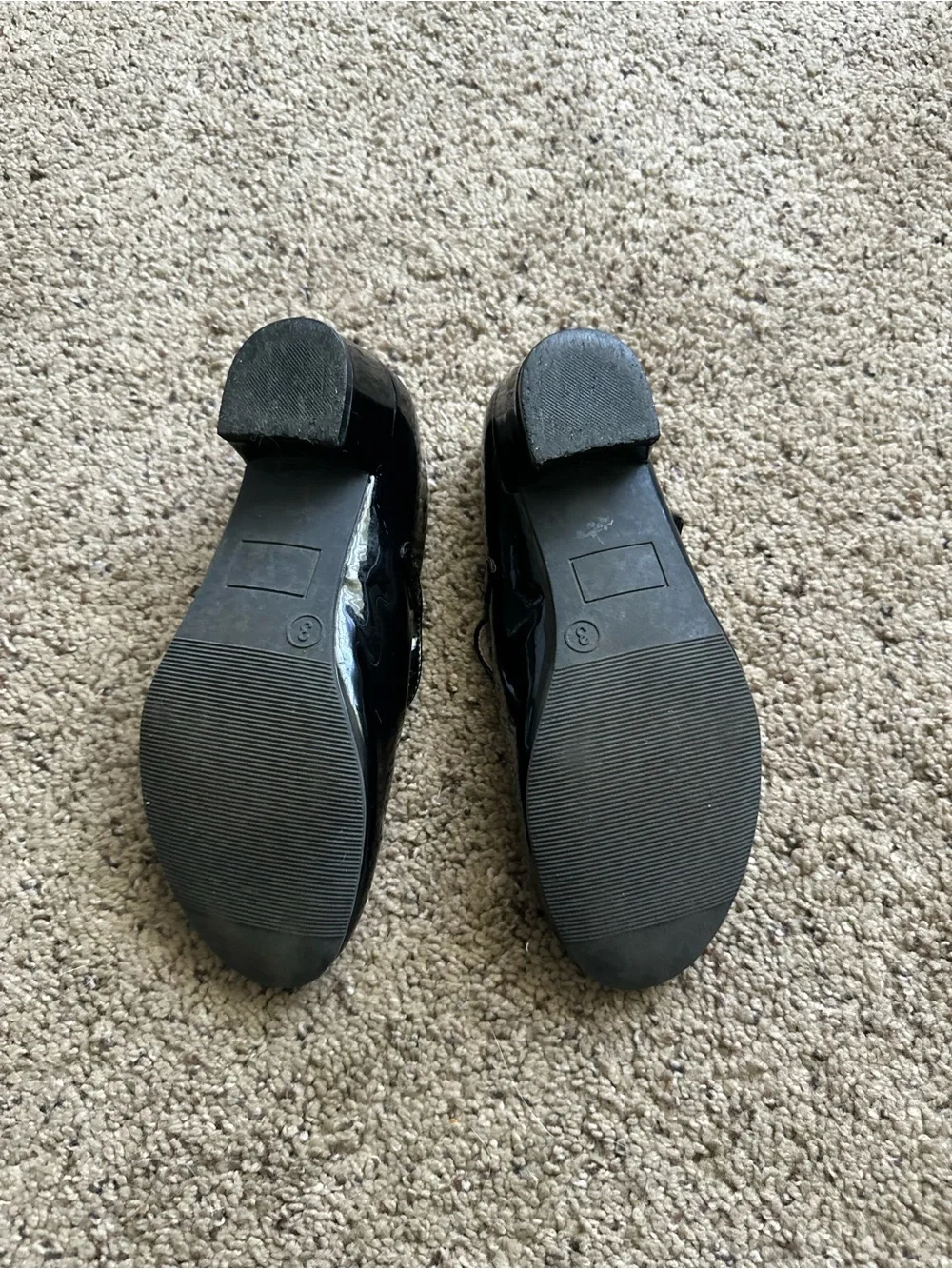 Girls shoeslocker  Black Patent Mary Jane Flats with Buckle ballerina size 3